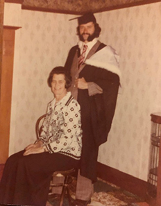 John with his mother Elizabeth on graduation day