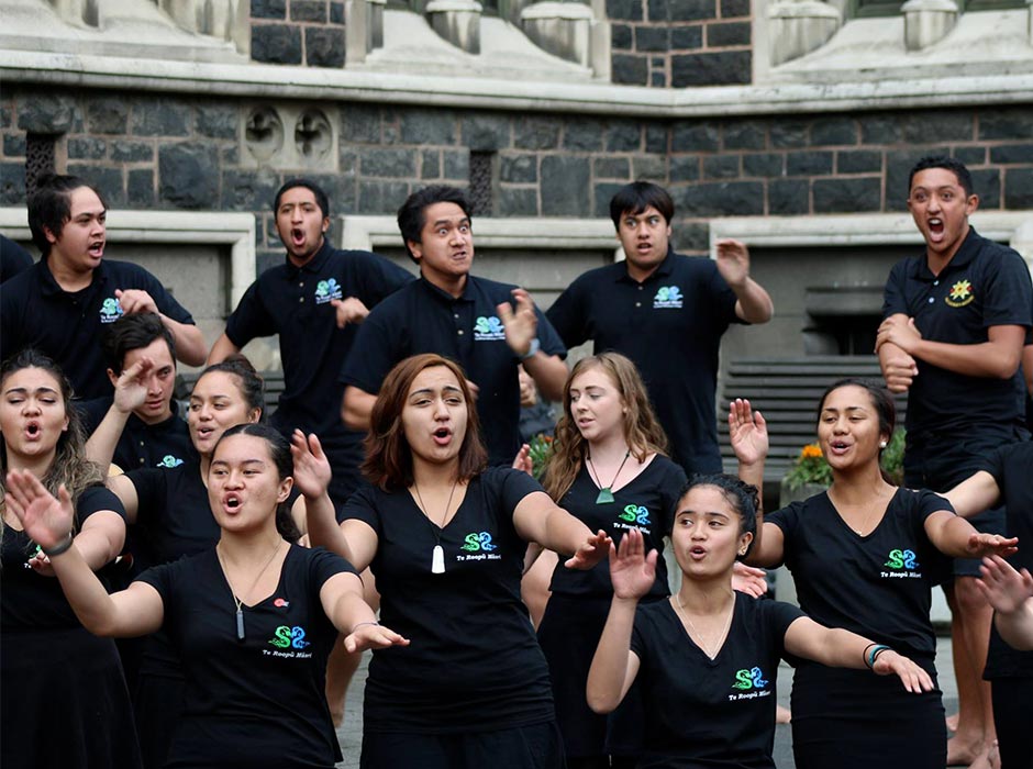 The Te Rōpū Māori kapa haka group perform at the University.