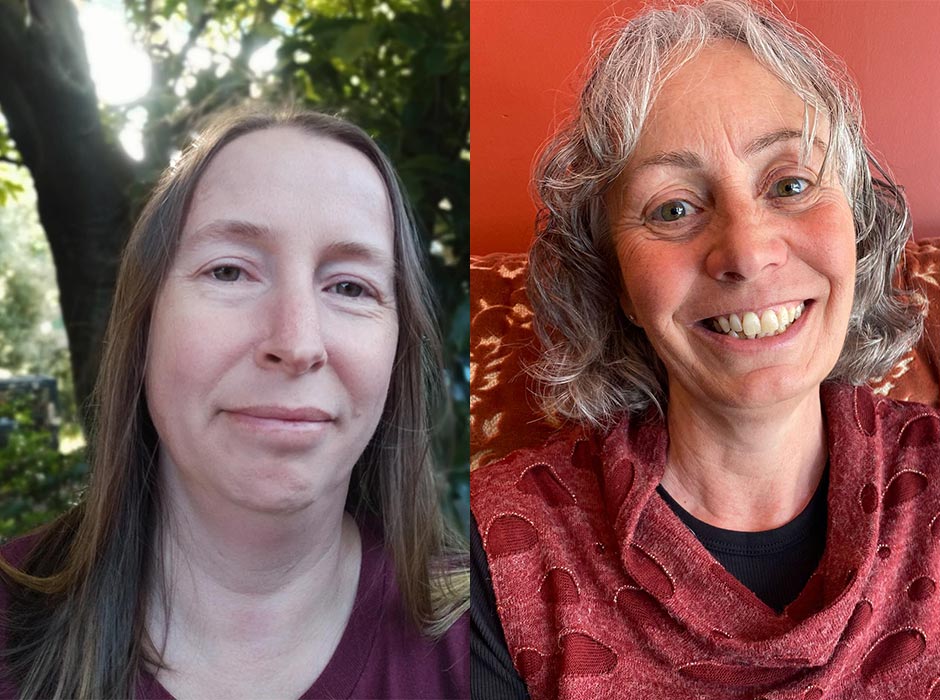 The staff fiction winner of Writer 2025, left, is Jennifer Haugh, and the the staff poetry winner is Anna Williams.