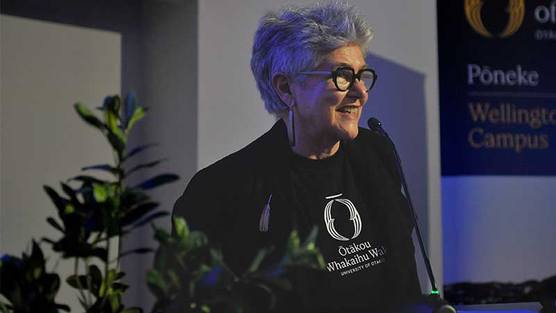 A woman speaking