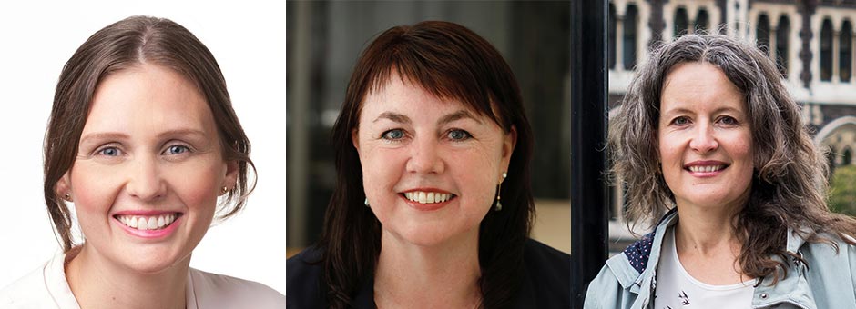 From left: Anna High, Arlene McDowell and Caroline Orchiston