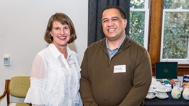 A man and woman are pictured at an event.