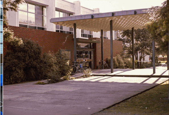 Main Library entrance then and now