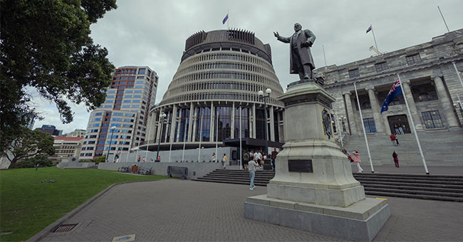 NZ Parliament and Beehive grounds thumbnail image