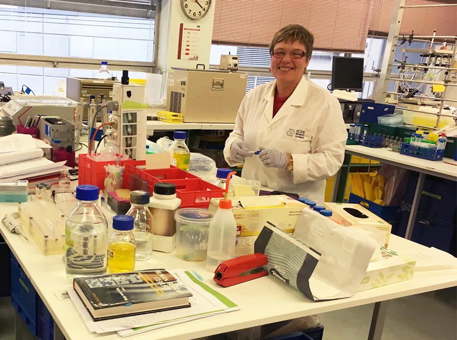 Holly-Perry in a laboratory