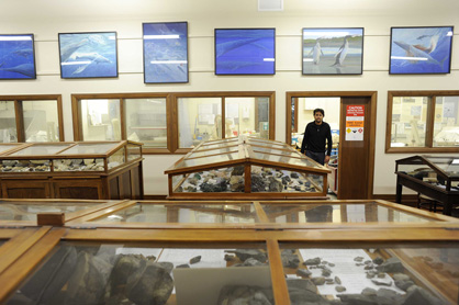 The Geology Museum and paleo prep Lab. Gabrielle Aguirre Fernandez stands in the doorway.