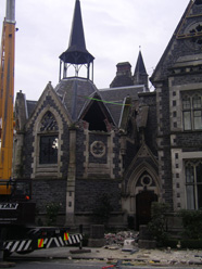 Damage to historic Christchurch buildings of similar style to the University of Otago Geology Department!
