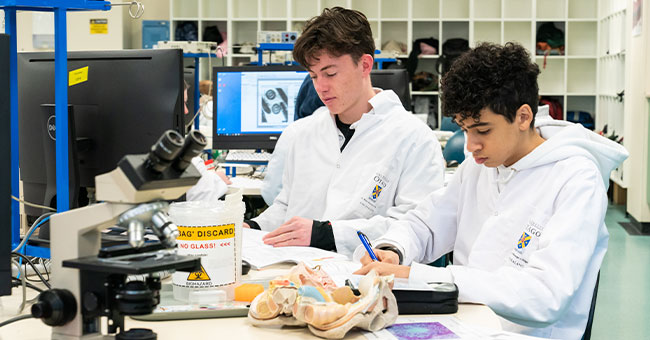 students in a lab