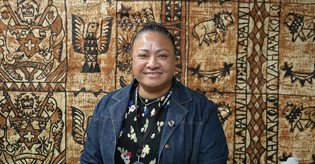 Otago tauira and College of Education kaimahi Karina Nafatali, pictured here in her shared office, graduates with her Master of Indigenous Studies on Wednesday. In her roles, she is privileged to be involved with every UOCE student’s journey, she says. 