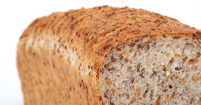 Loaf of baked multigrain bread
