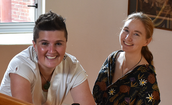 Subcommittee Rōpū co-leaders Dr Alana Alexander (Ngāpuhi Te Hikutu, Pākehā), left, and Dr Charlotte King are providing support within the department.