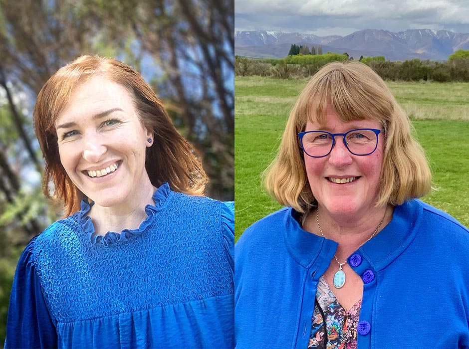 Ellen Bernstein, left, won the alumni fiction category of Writer 2025 for her story 'Being and Belonging’, while Tui Bevin won the alumni poetry category for her poem ‘Somewhere to Never Forget’. 