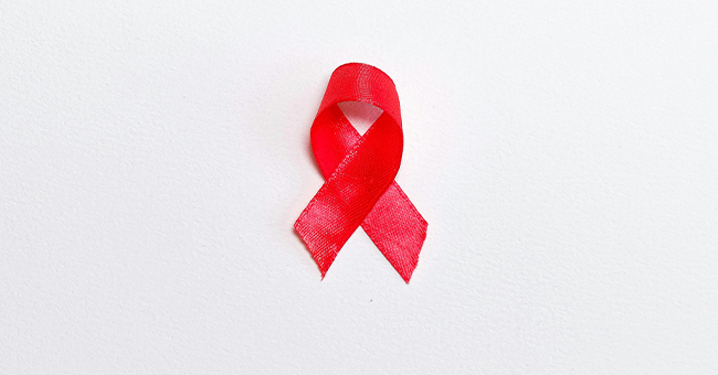 red ribbon white background