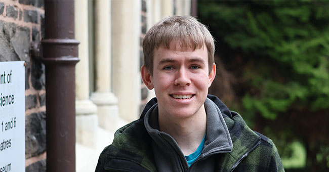 A young man is pictured on the Dunedin campus.
