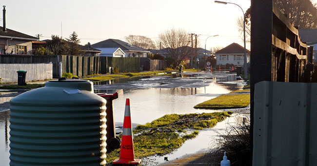 Flooded residential street