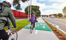 Cyclists on an urban cycleway