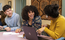 Three Pacific students studying