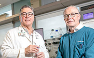 Professors Kurt Krause and Greg Cook in the lab thumb