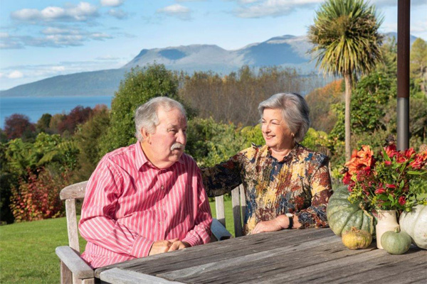 Wallace and Juliet Bain at their Lake Tarawera home