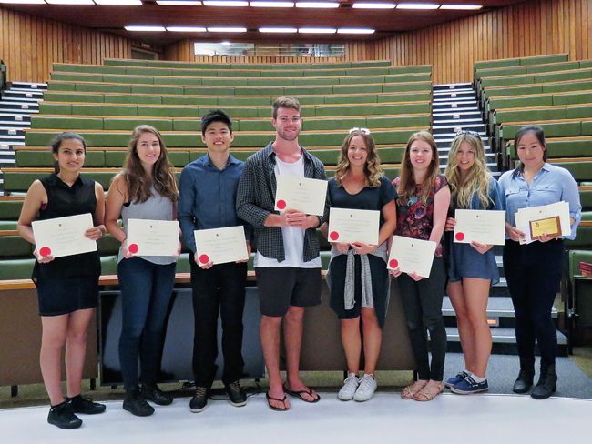 p2 and p3 2015 prize winners stand with certificate