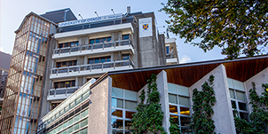 Wide-aspect exterior shot of the Wellington campus