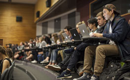 University of Otago students attending a lecture. Image.