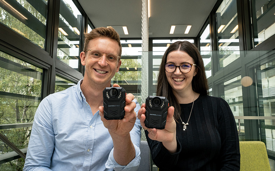 Bedtime Electronic Devices (BED) study co-leaders Brad Brosnan and Shay Ruby-Wickham with infrared cameras image
