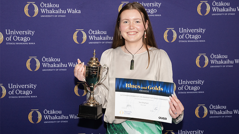 Outstanding Member of the University of Otago Community Tara Shepherd.