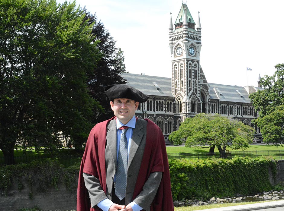  Dr Geoffrey Miller attending graduation on 13 December.