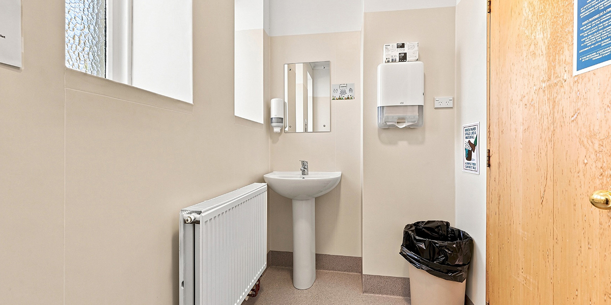 Image of bathroom sink by window