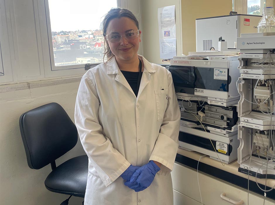 Chelsea Tyler pictured in the lab.