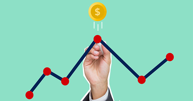 Generated generic image of graph and money