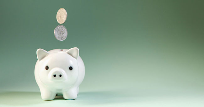 Coins going into piggybank thumbnail image