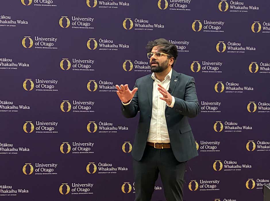 A man speaking to an audience