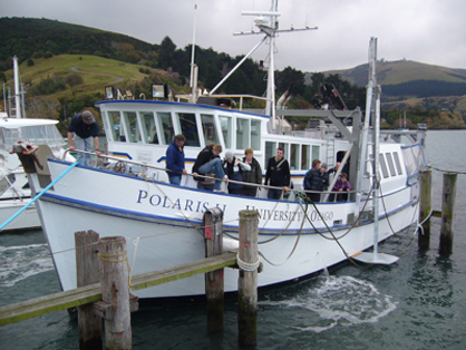 The RV Polaris docked at Port Chalmers