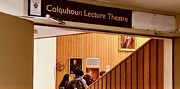 The entrance to Colquhoun Lecture Theatre