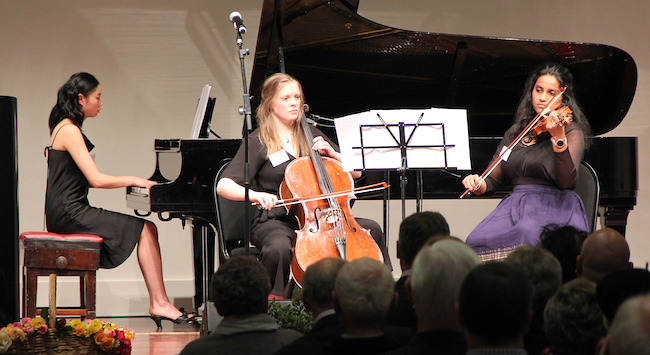 Trio perform at Anatomy's thanksgiving service image