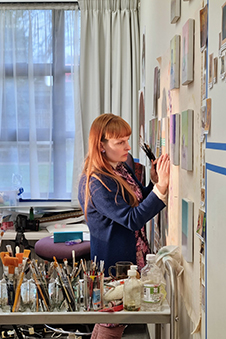 Emily Hartley-Skudder working in Frances Hodgkins Fellowship studio, 2023 image