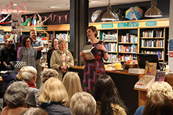 Majella Cullinane making a speech at the launch of her book, Meantime