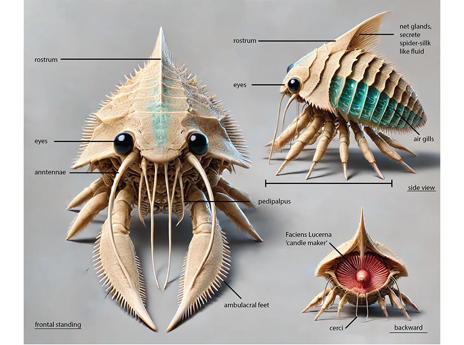 An artist’s impression of an alien animal from the fictional planet “Gliese 9347C”. 