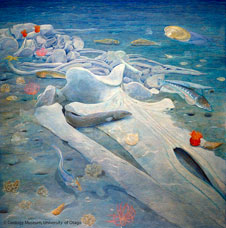Mysticete skeleton on seafloor image