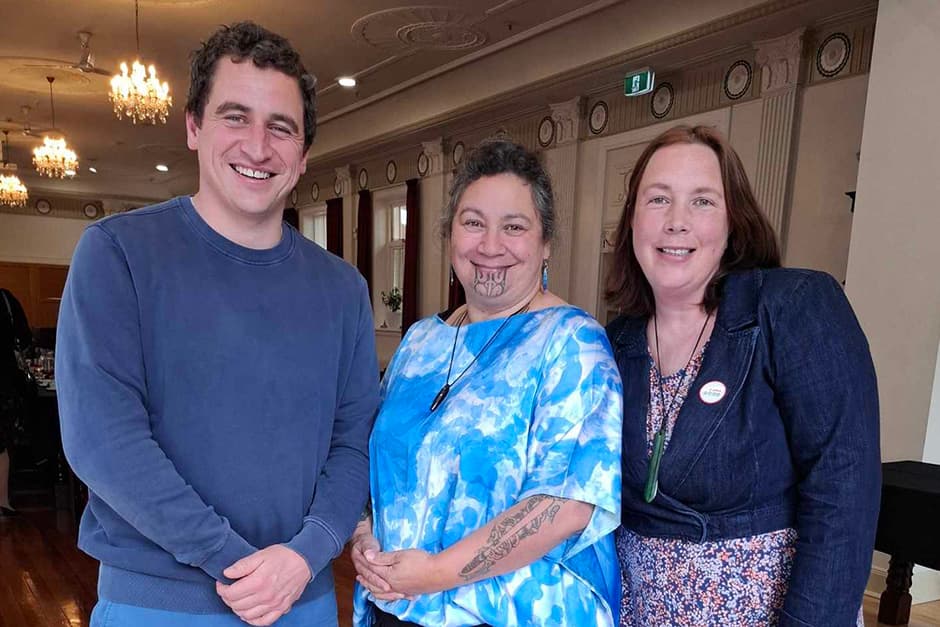 Te Poutama Māori Co-Chairs, Metiria Stanton Turei and Hitaua Arahanga-Doyle, with Te Poutama Māori Co-ordinator Rachel Sizemore