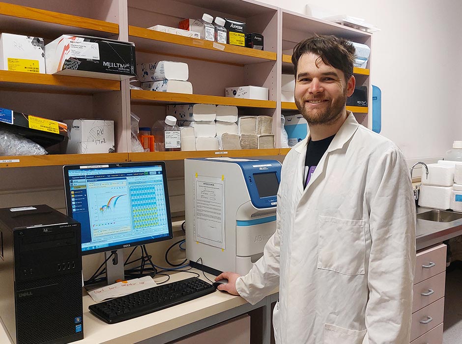 Matt-Reily-Bell at a laboratory station