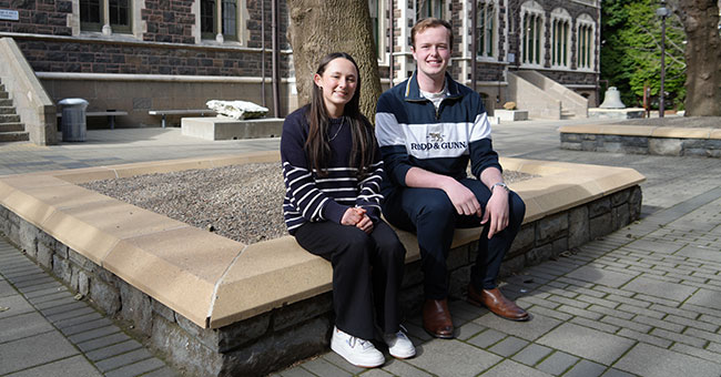Politics students Ellie Brown and Liam Calder are representing the interests of young people by being part of Rito o te Pāremata, a group that advises the Parliamentary Service and the Office of the Clerk on how to engage with youth in Aotearoa. 