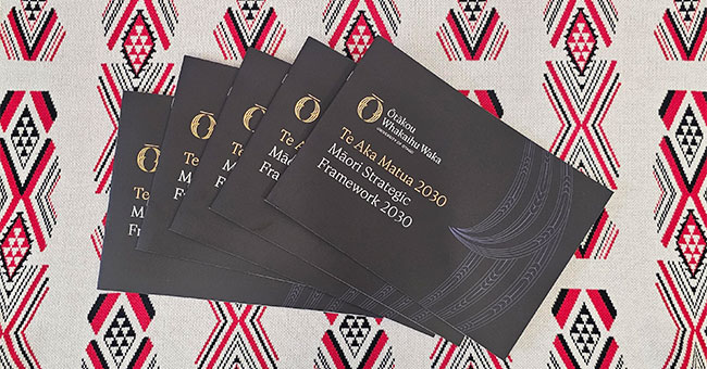 A picture showing Māori Strategic Framework 2030 booklets