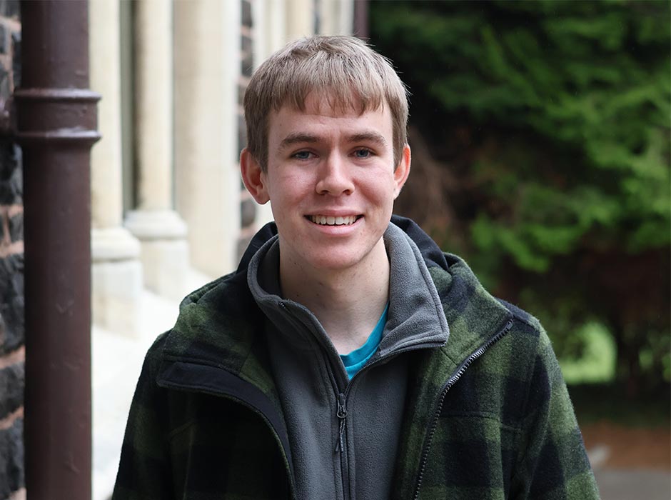 A young man is pictured on the Dunedin campus.