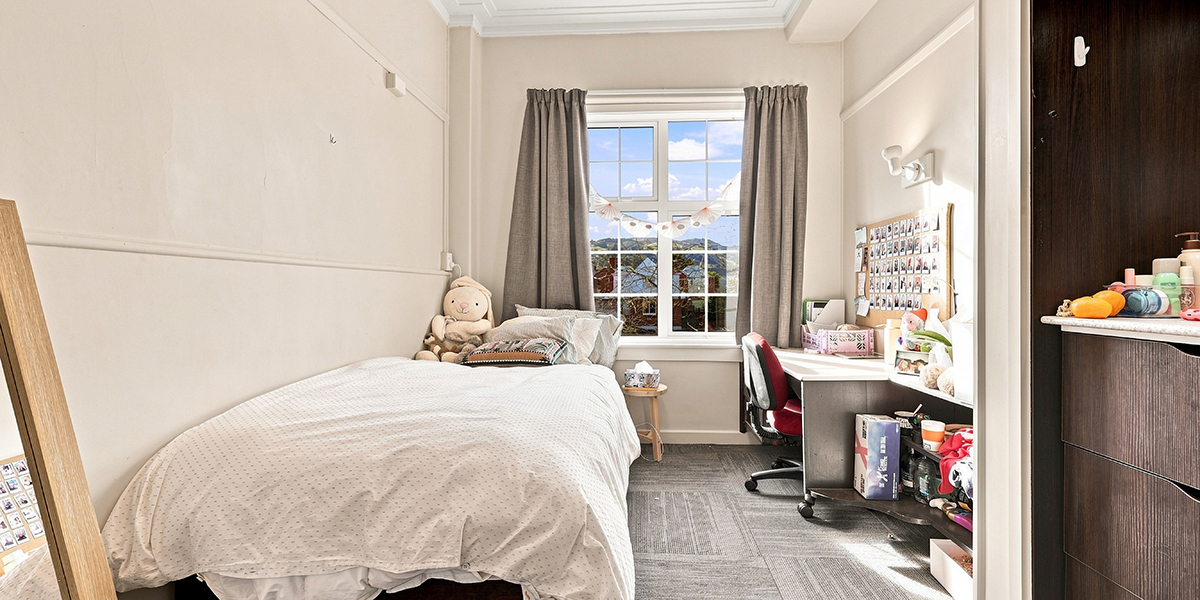 Student bedroom with window