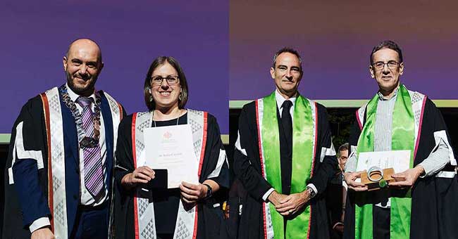 A composite photo of Dr Rona Carroll (second from left), with College President Dr Luke Bradford