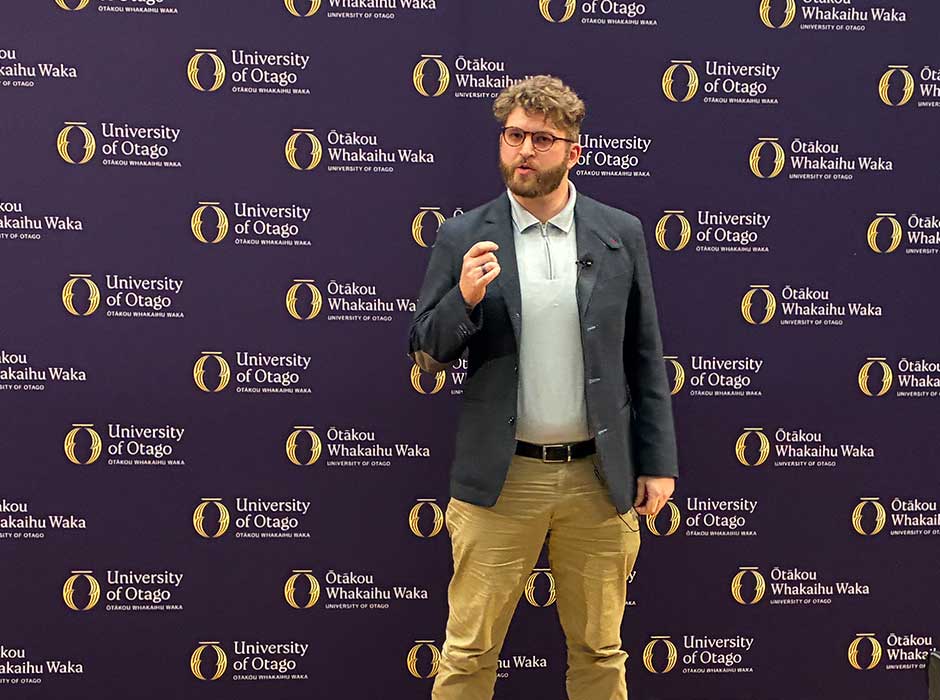 A man speaking to an audience