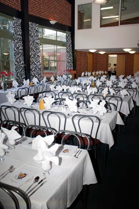 Carrington's Dining Room set out for a Valedictory Dinner